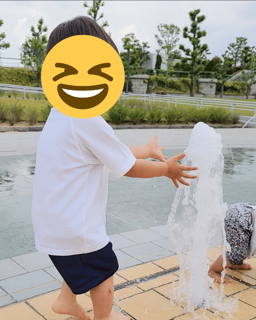 地面から噴水が出てくる！